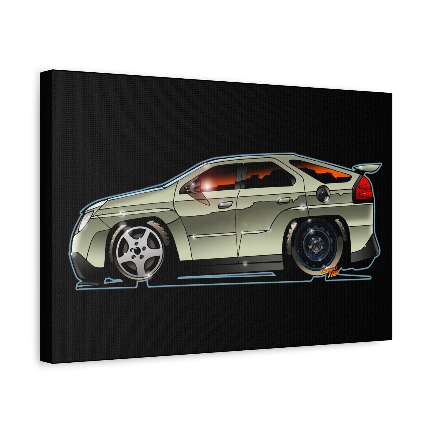 BREAKING BAD Pontiac Aztek Fireball Art Canvas Wall Print