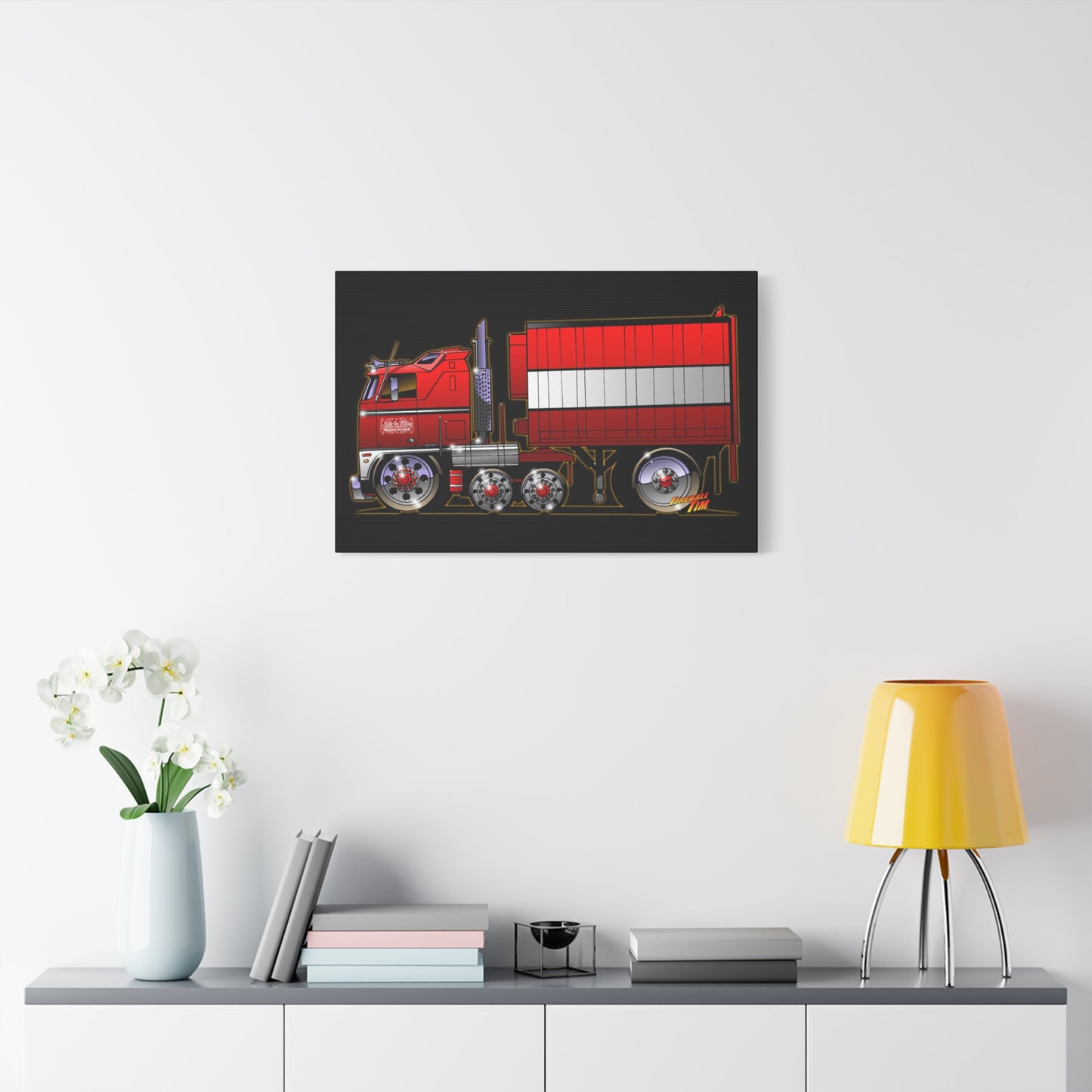 BJ AND THE BEAR TV Show Semi Truck Canvas Art Wall Print - 11x14