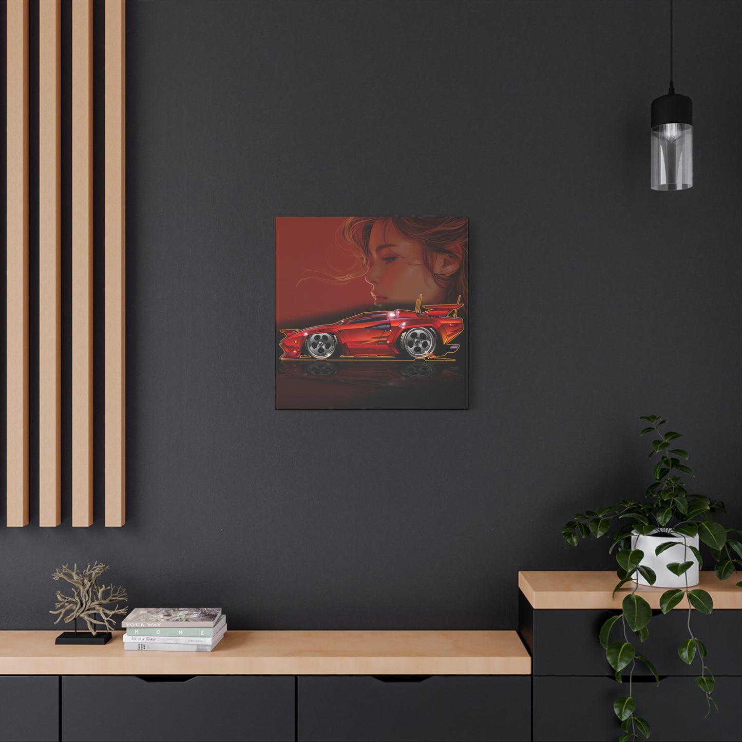 CANNONBALL RUN LAMBORGHINI COUNTACH Fireball Art Canvas Print