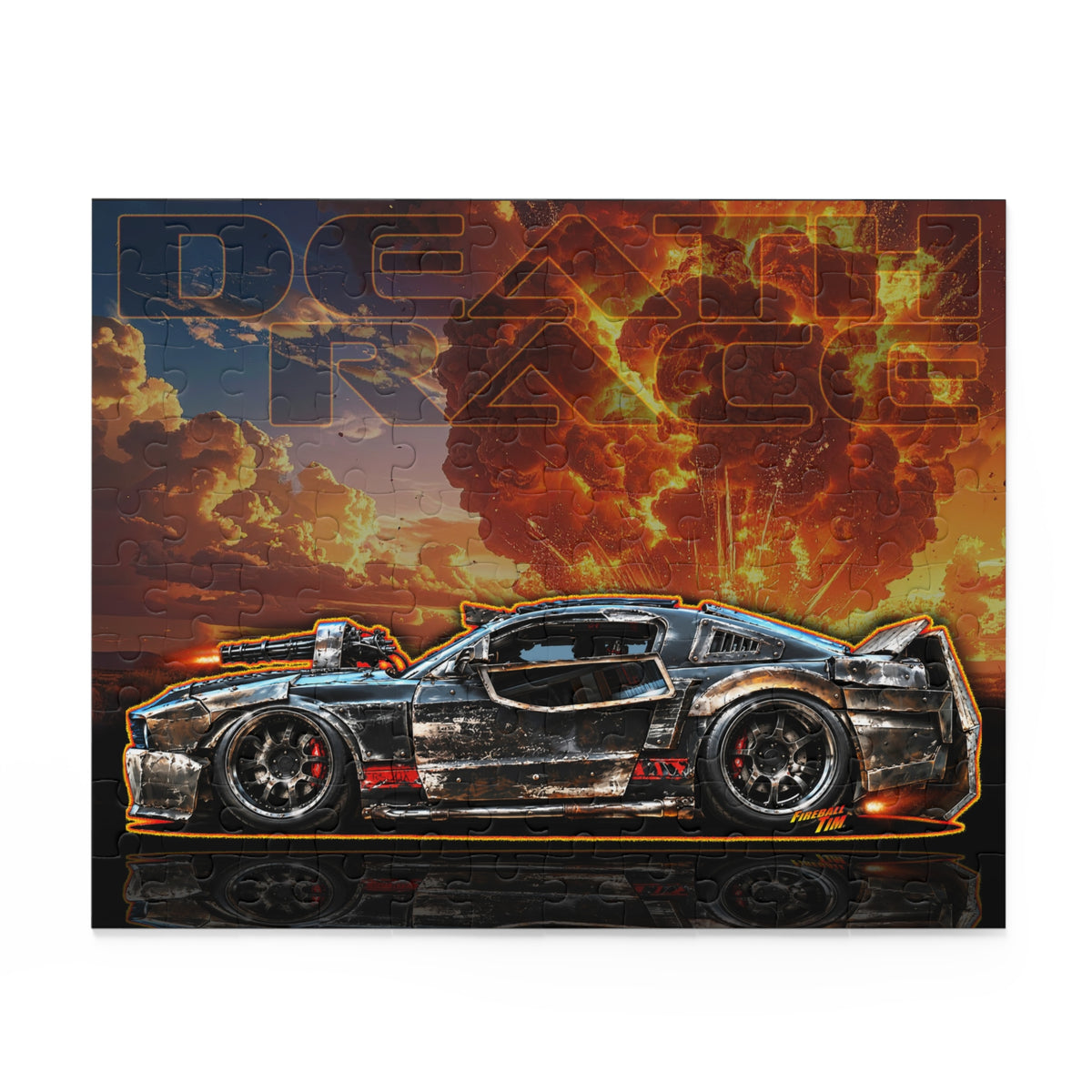 DEATH RACE MUSTANG Collectible Fireball Art Jigsaw Puzzle — (120/252/500‑Piece)