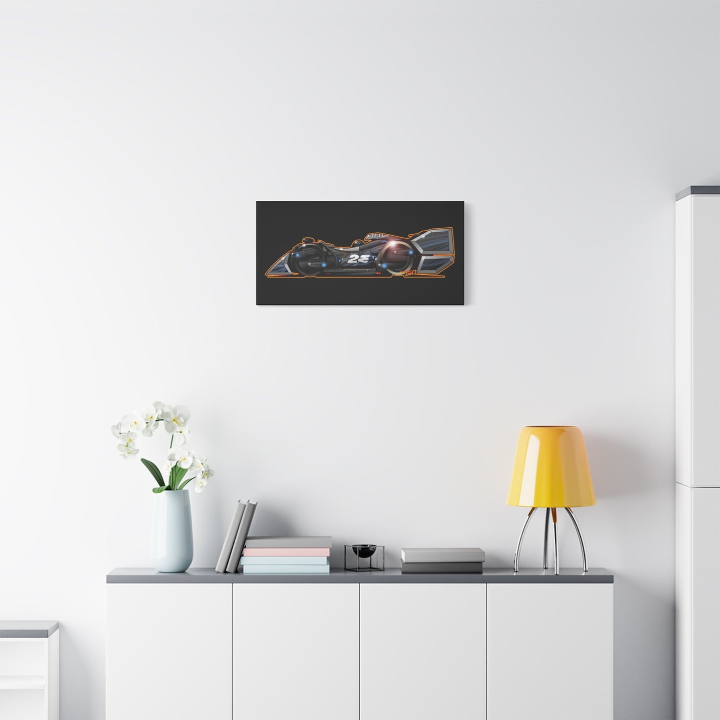 SPEED RACER GRAY GHOST Race Car Fireball Art Canvas Print