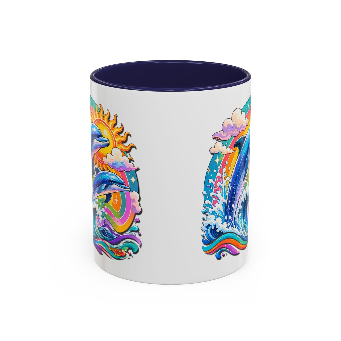 DOLPHIN SPLASH 2 Aquarium Series Fireball Art Coffee Mug - 2 Sizes