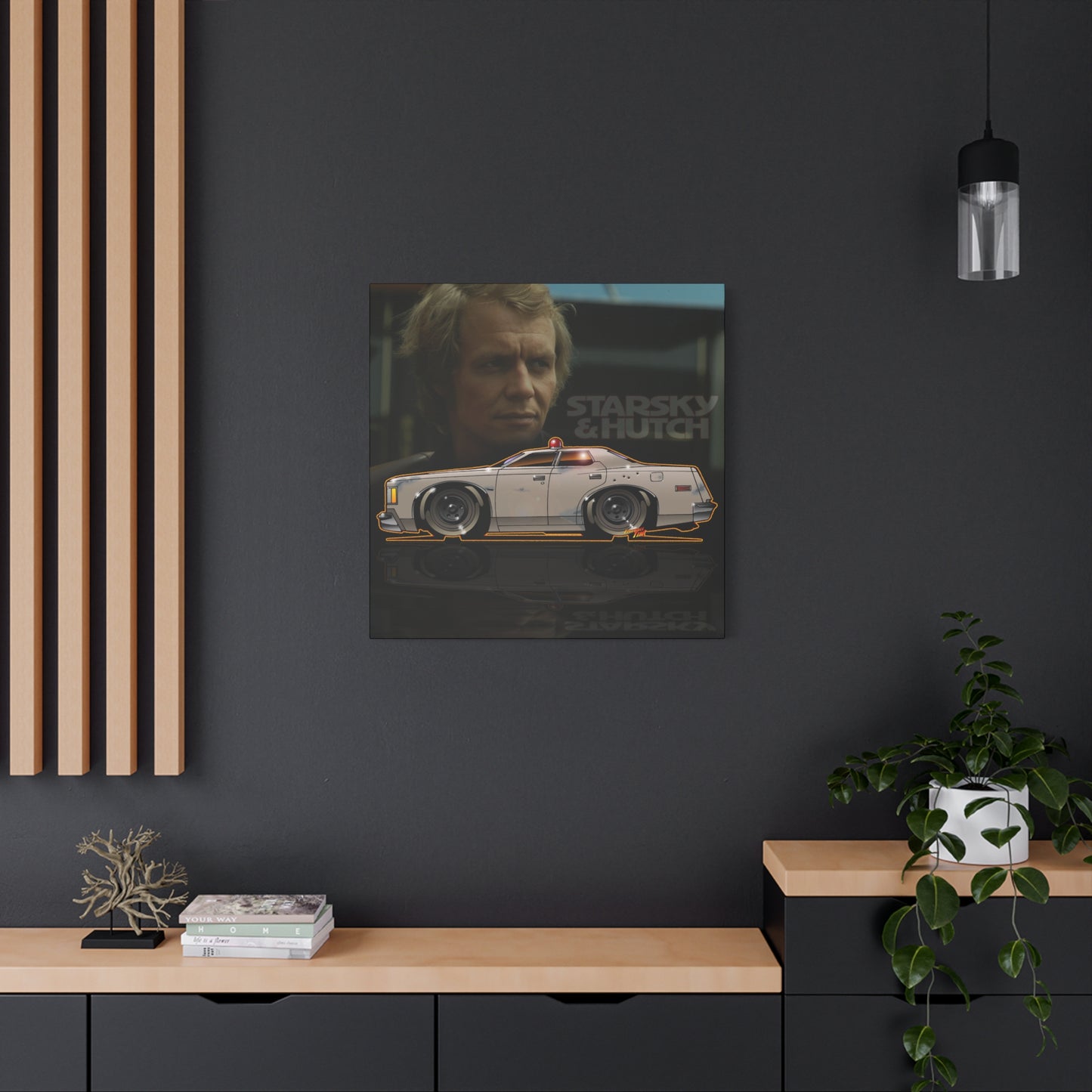 STARSKY AND HUTCH Hutchmobile Fireball Art Canvas Wall Print