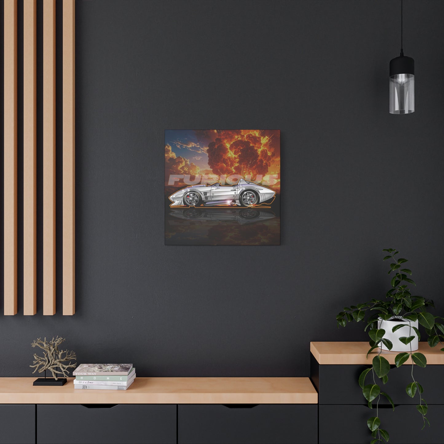 FAST AND FURIOUS Grand Sport Stingray Corvette Fireball Art Canvas Print