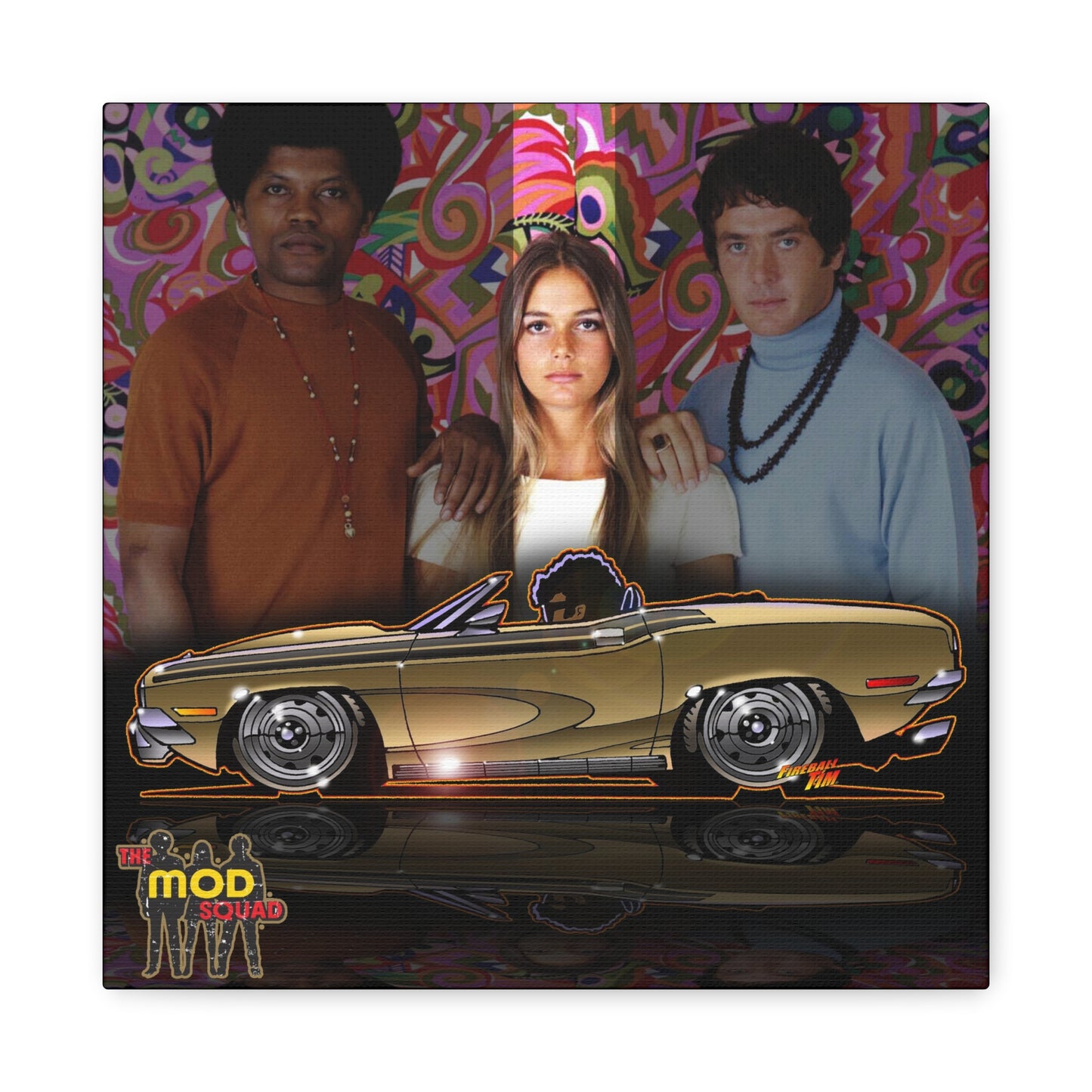 THE MOD SQUAD 1971 Dodge Challenger Fireball Art Canvas Print