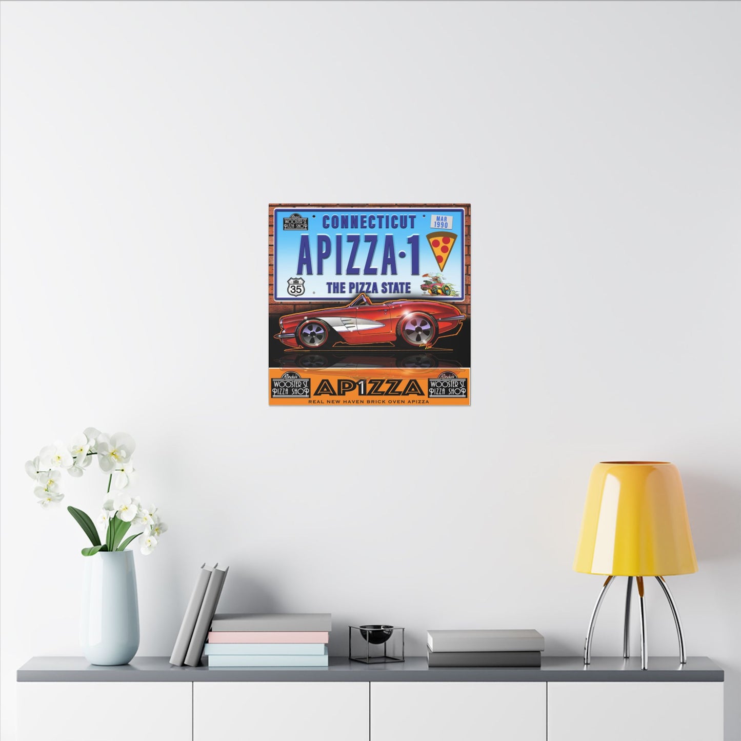 CORVETTE 1958 APIZZA 1 Fireball Art Canvas Print