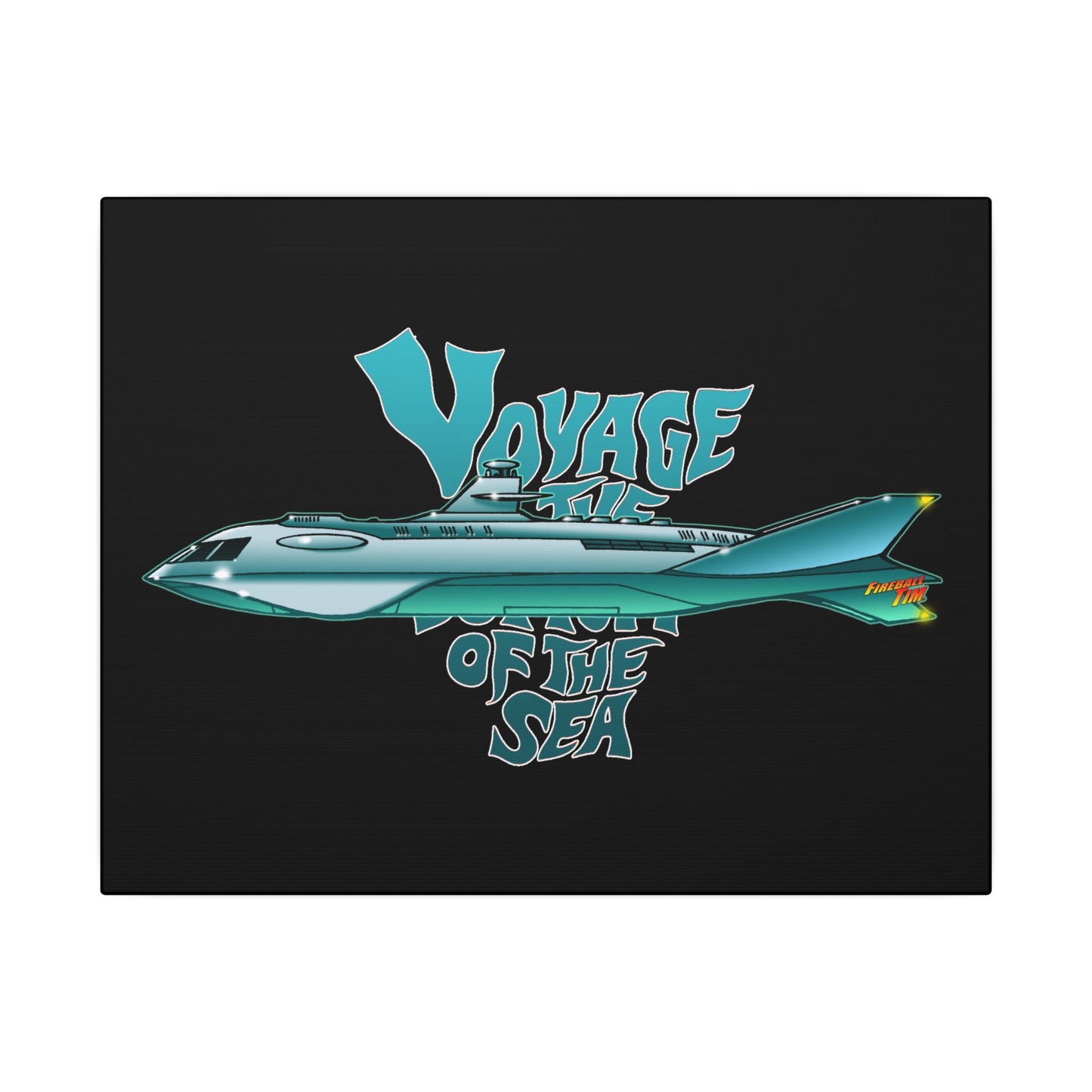 VOYAGE TO THE BOTTOM OF THE SEA Submarine Fireball Art Canvas Print - 11x14