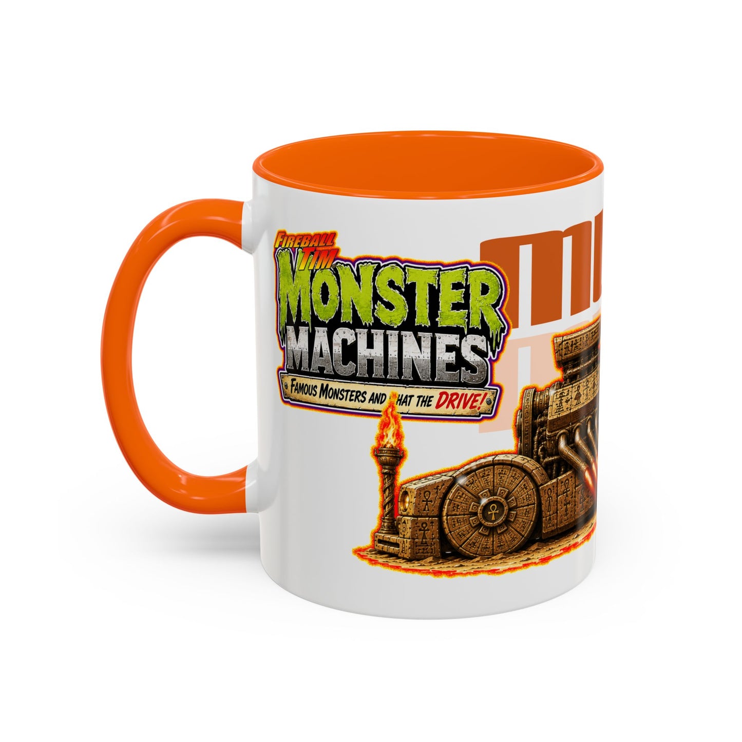 MONSTER MACHINES The Mummy Halloween Collectible Fireball Art Coffee Mug - 2 Sizes