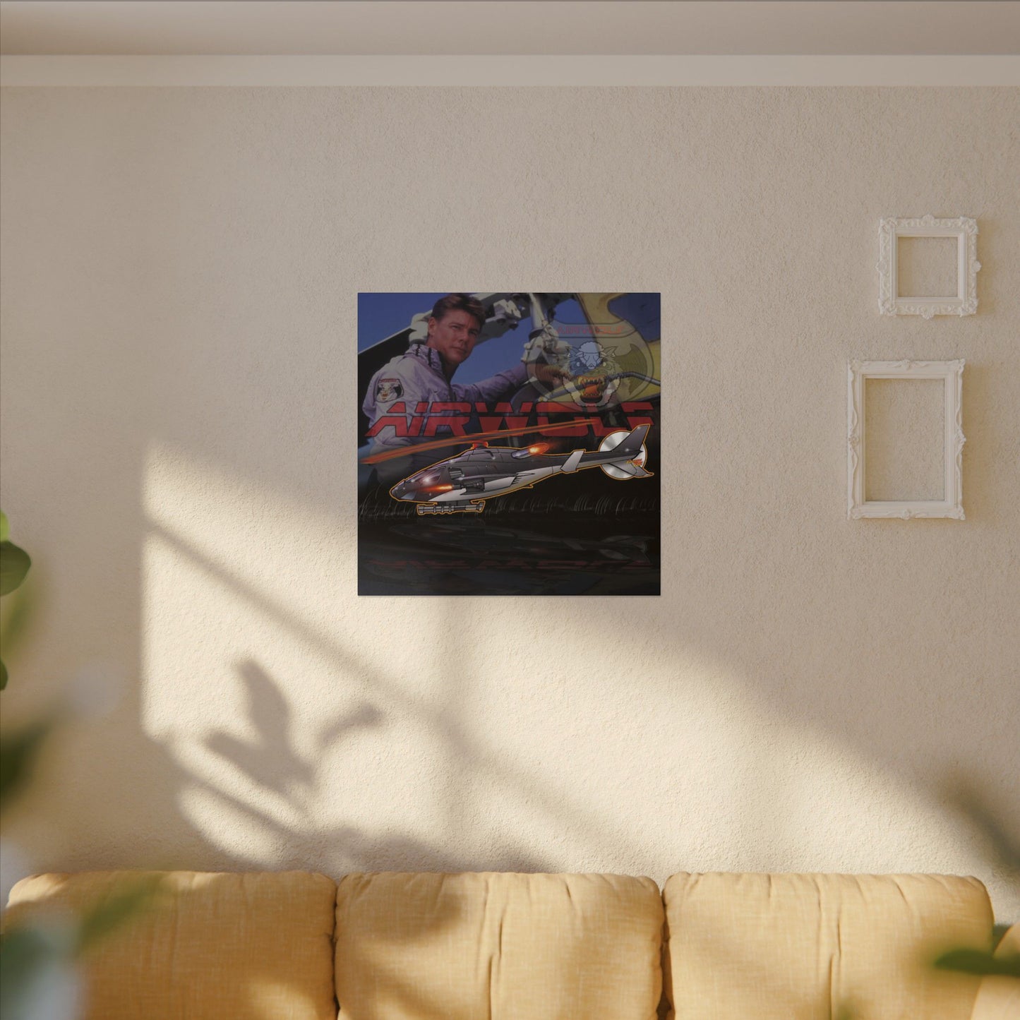 AIRWOLF TV Helicopter Canvas Art Print - 12x12