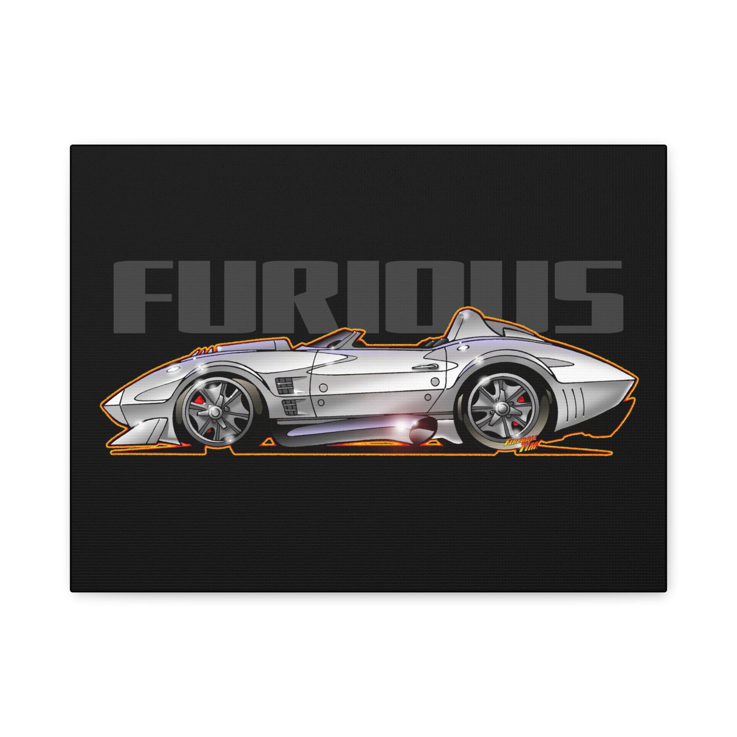 FAST AND FURIOUS Grand Sport Stingray Corvette Fireball Art Canvas Art Wall Print