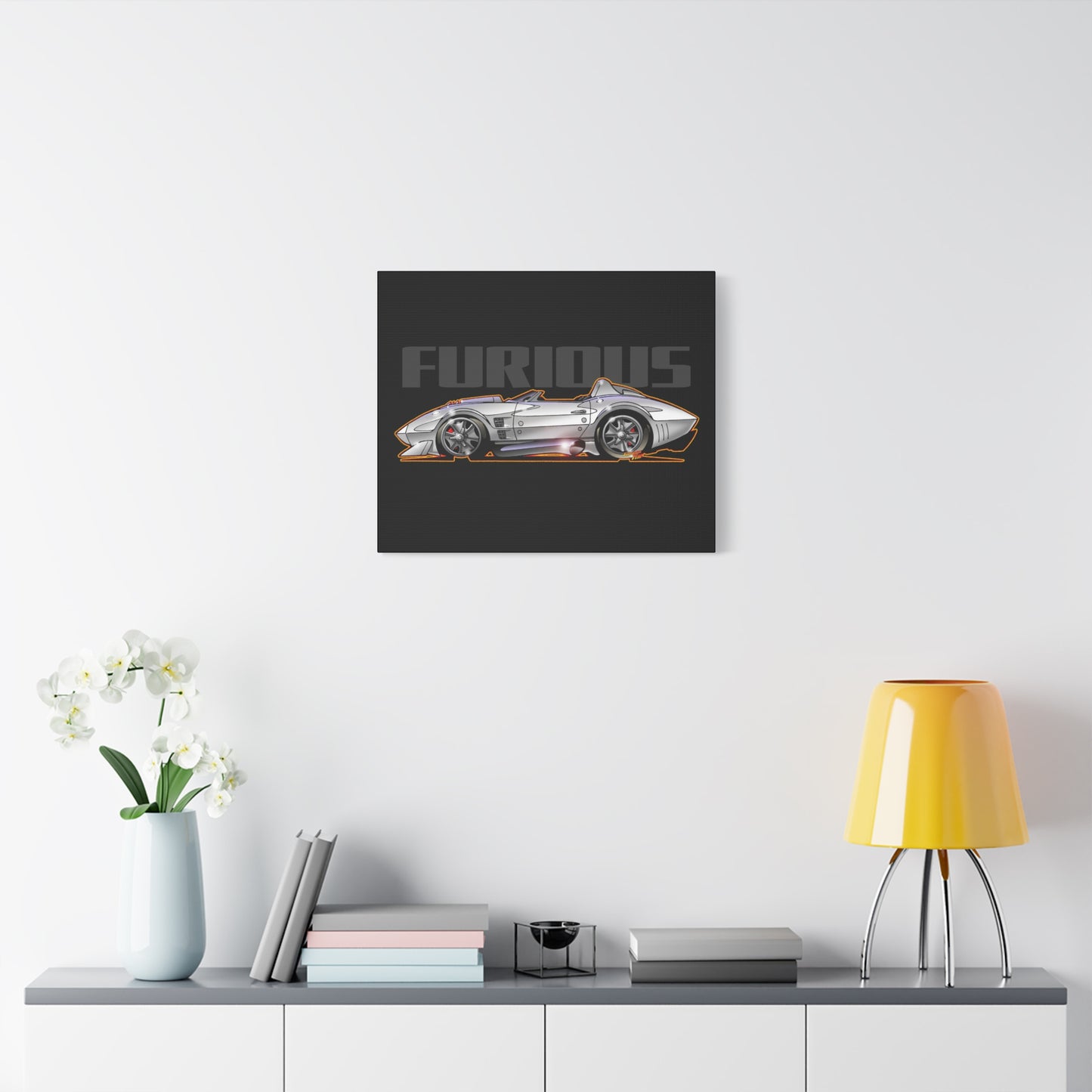 FAST AND FURIOUS Grand Sport Stingray Corvette Fireball Art Canvas Art Wall Print