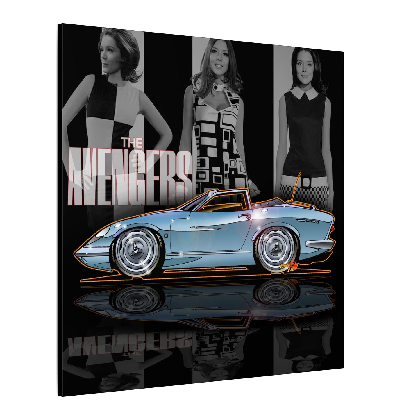 THE AVENGERS TV Show Emma Peel Lotus Elan Canvas Art Print