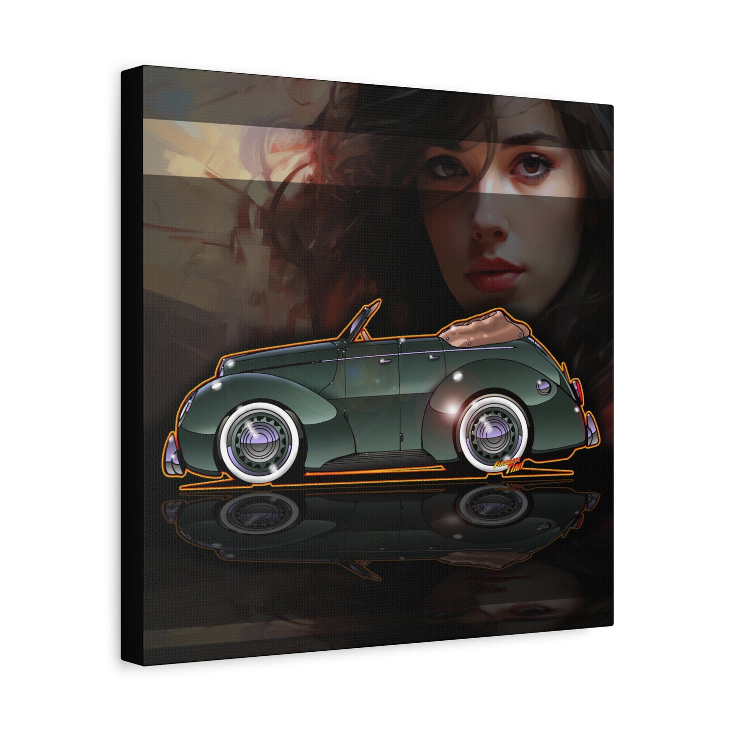 FORD DELUXE 1939 Convertible Fireball Art Canvas Print