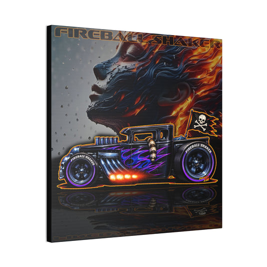 HOT WHEELS FIREBALL SHAKER Hot Rod Collectible Fireball Art Canvas Stretched Print