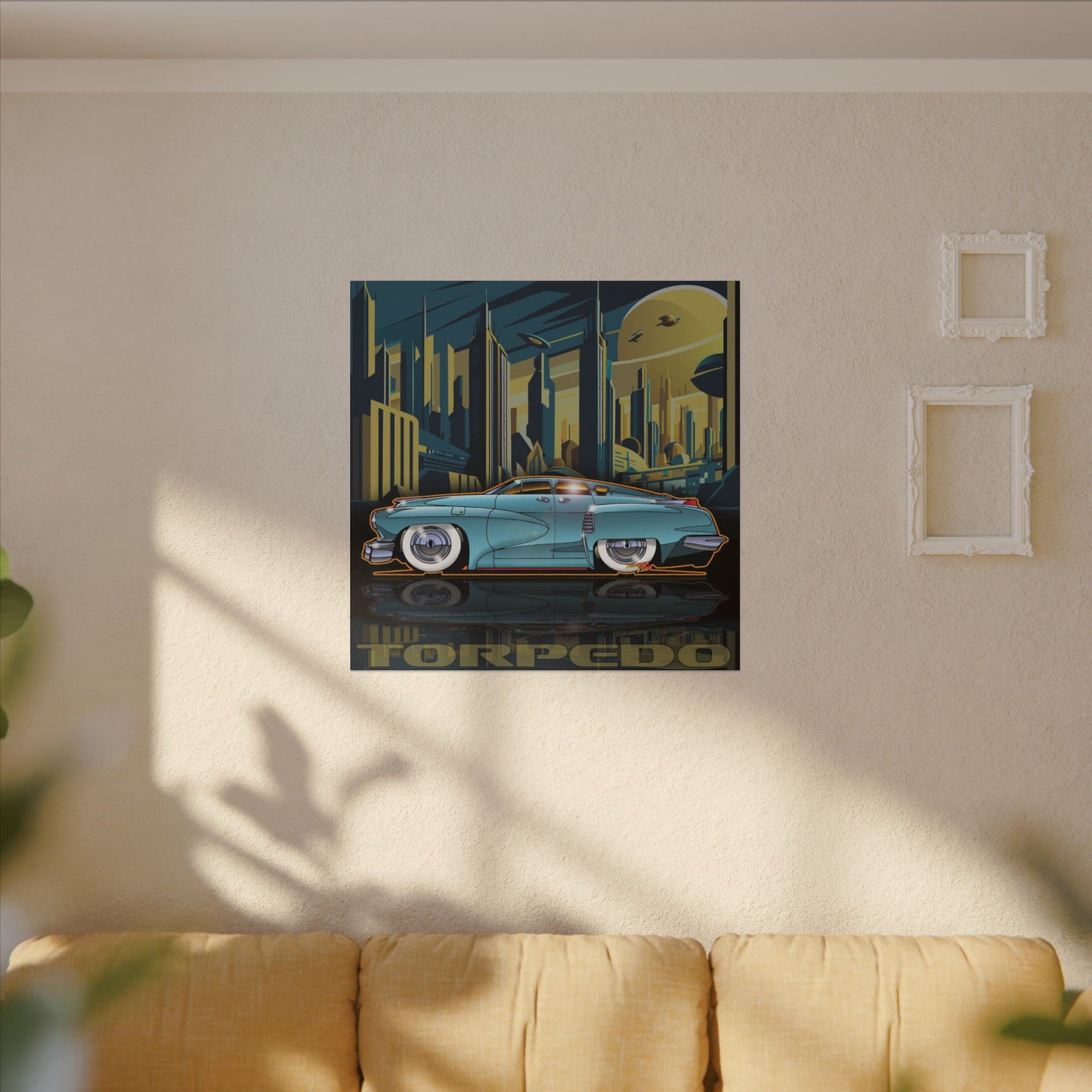 TUCKER TORPEDO 48 Collectible Fireball Art Canvas Print