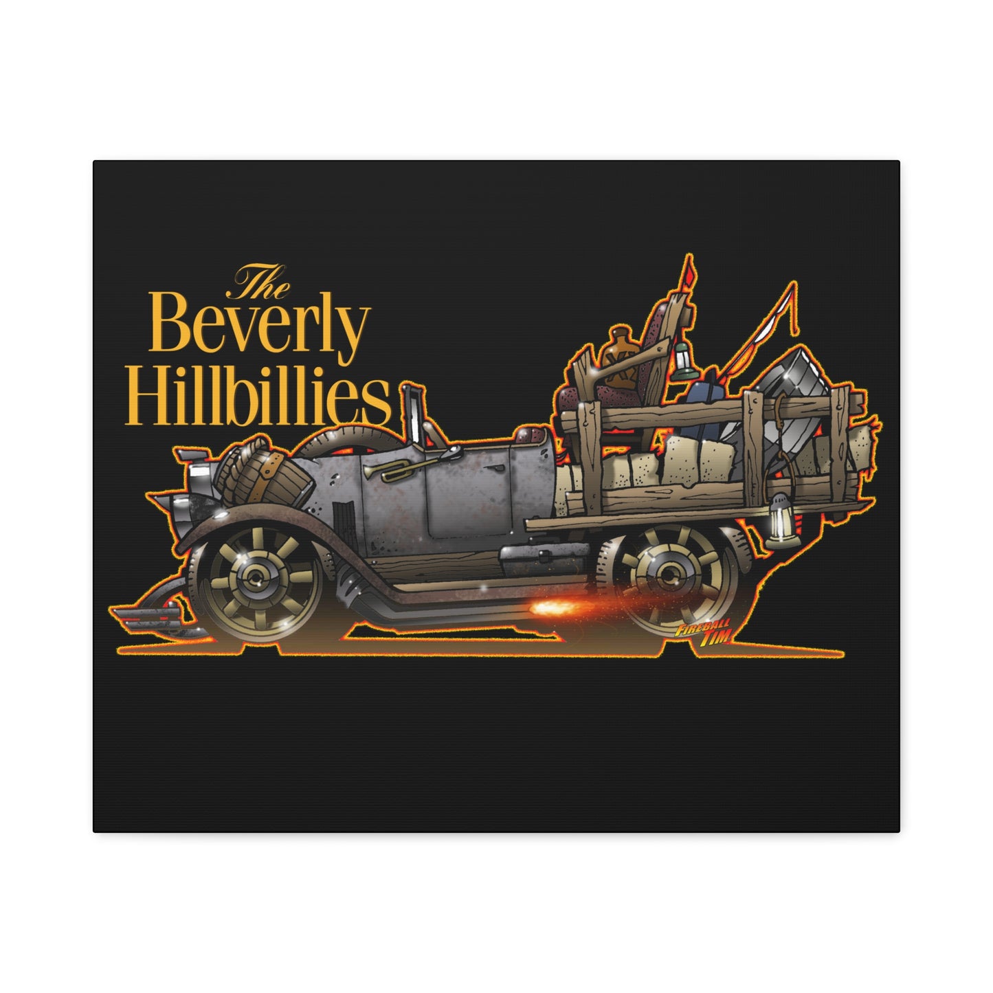 BEVERLY HILLBILLIES JALOPY Canvas Art Wall Print - 11x14