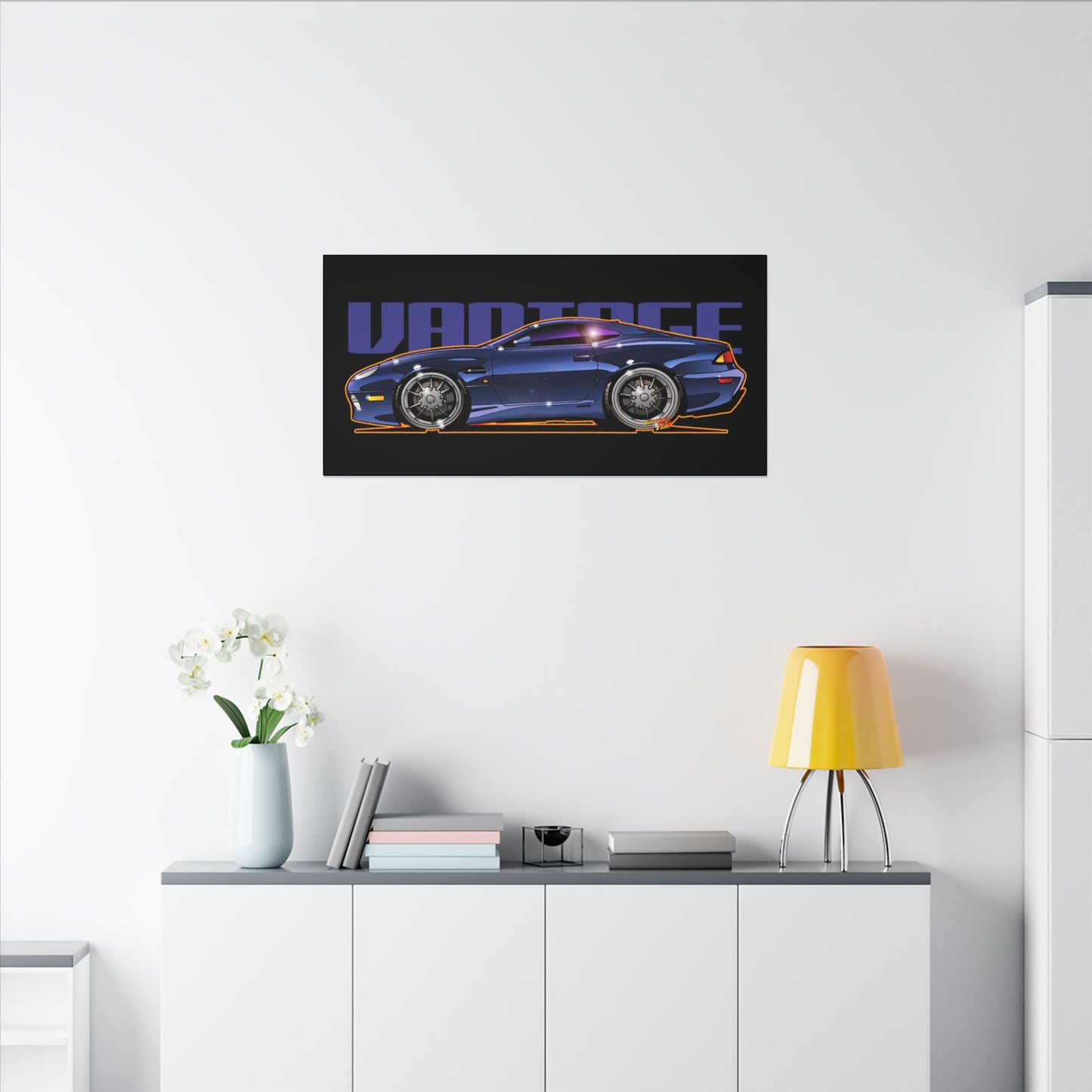 ASTON MARTIN VANTAGE 2001 Fireball Art Canvas Print