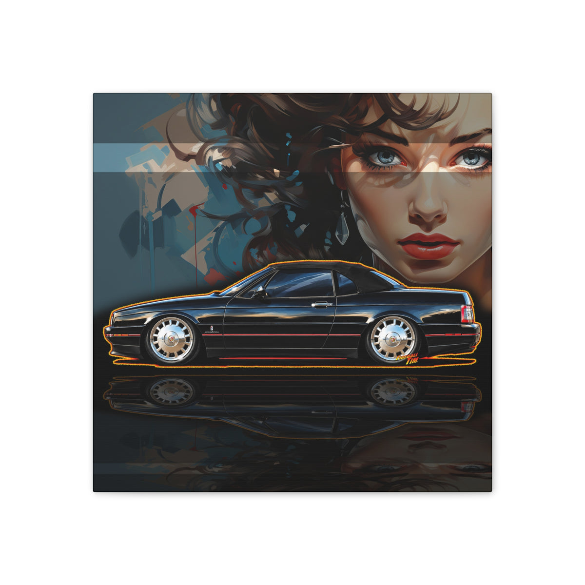 CADILLAC ALLANTE Collectible Fireball Art Canvas Stretched Print