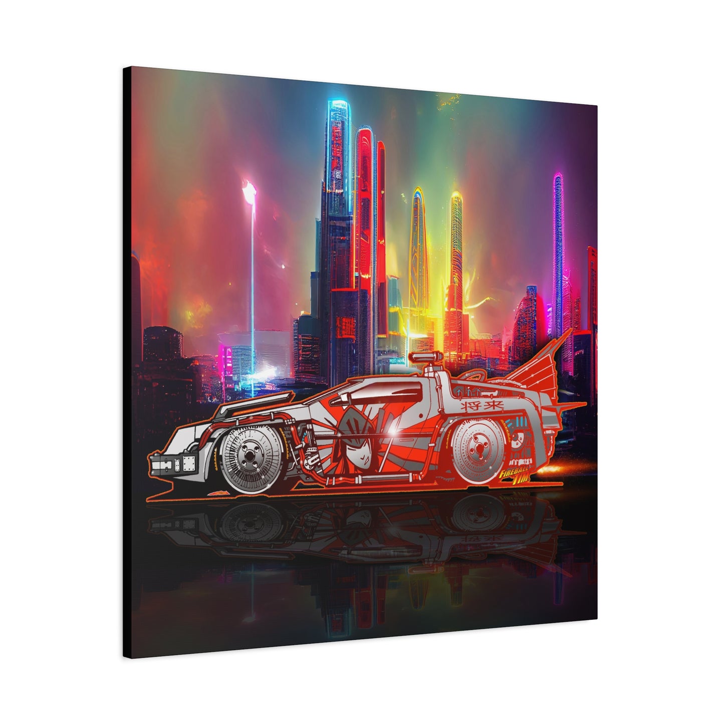 BACK TO THE FUTURE DELOREAN Time Machine Bosozoku Canvas Art Print 2 Sizes