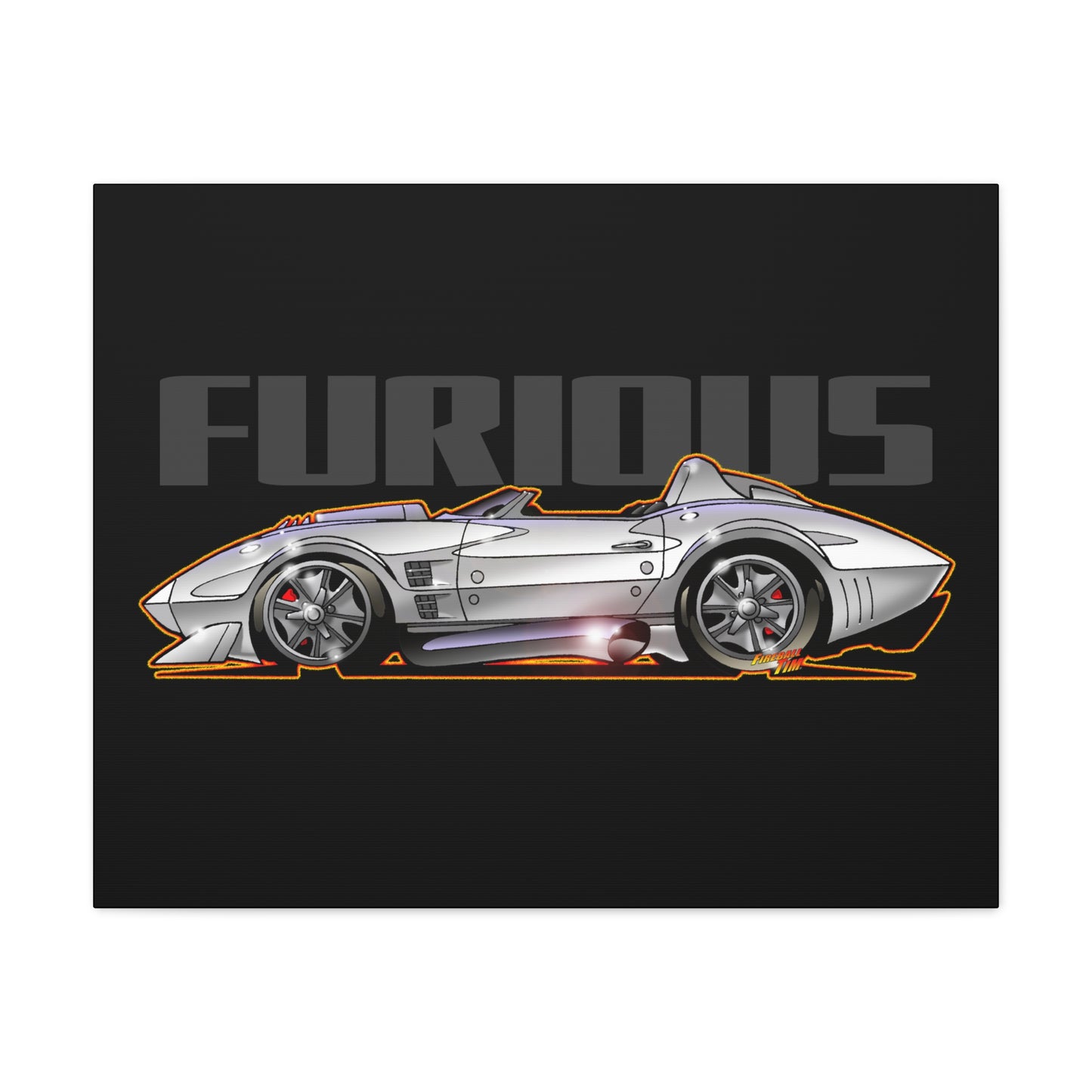 FAST AND FURIOUS Grand Sport Stingray Corvette Fireball Art Canvas Art Wall Print