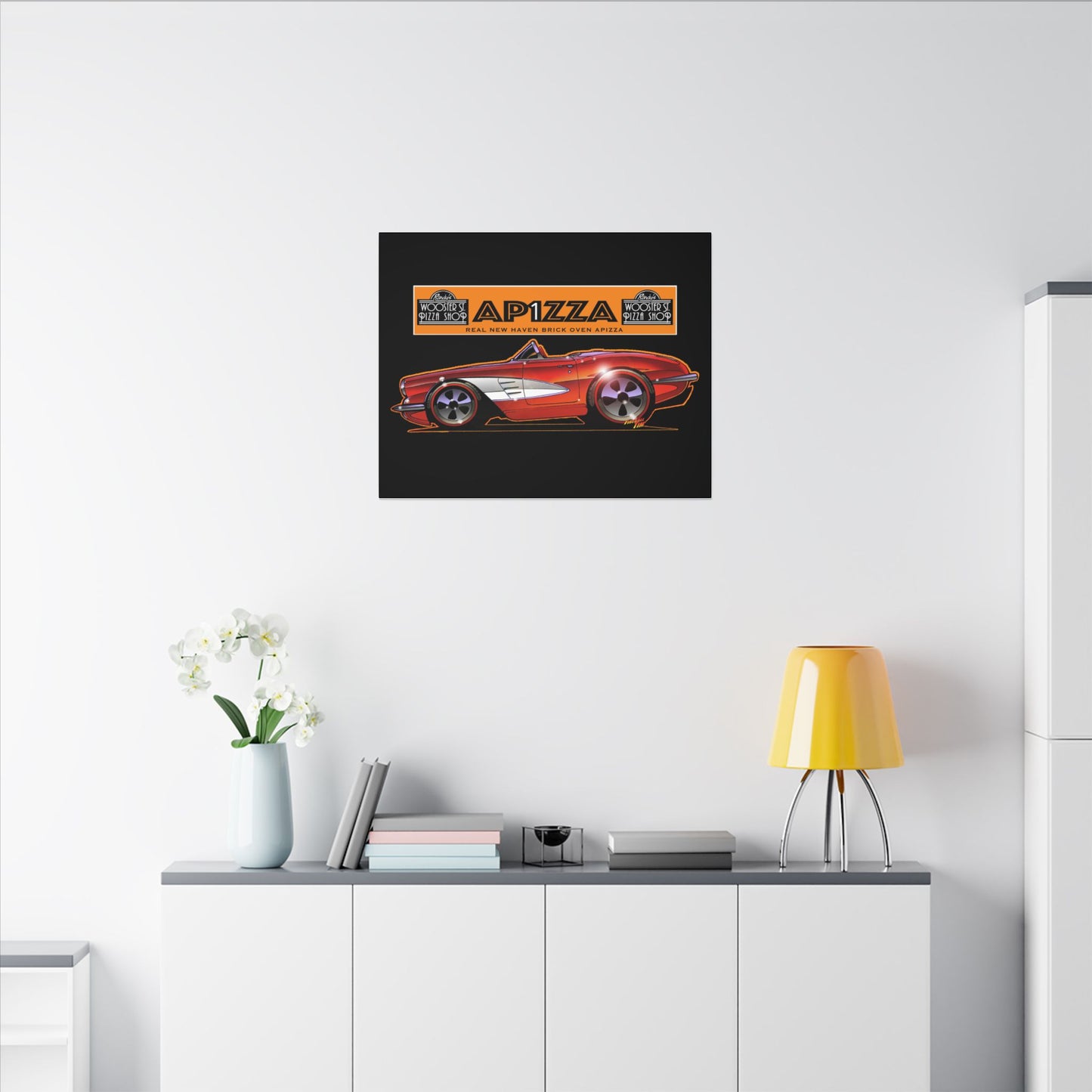 CORVETTE 1958 APIZZA 1 Fireball Art Canvas Print