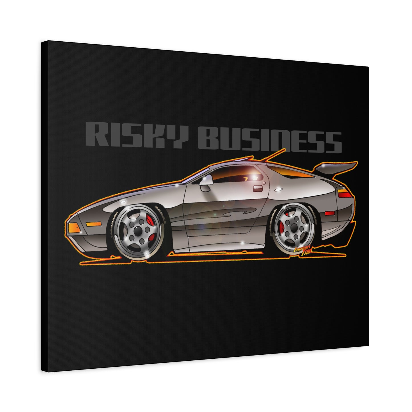 RISKY BUSINESS Porsche 928 Fireball Art Canvas Print - Sizes