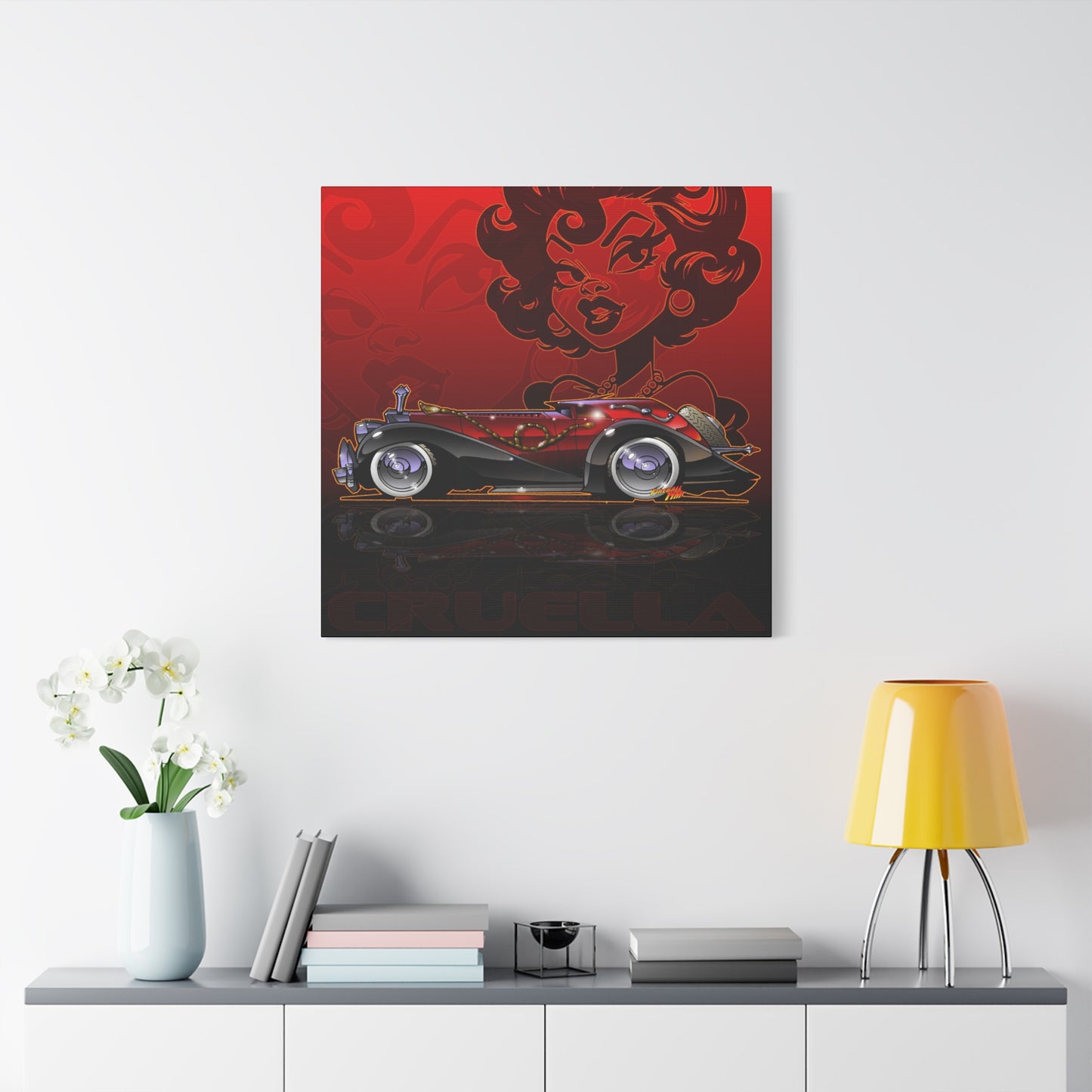 CRUELLA deVIL 1974 Panther DeVille Fireball Art Canvas Print