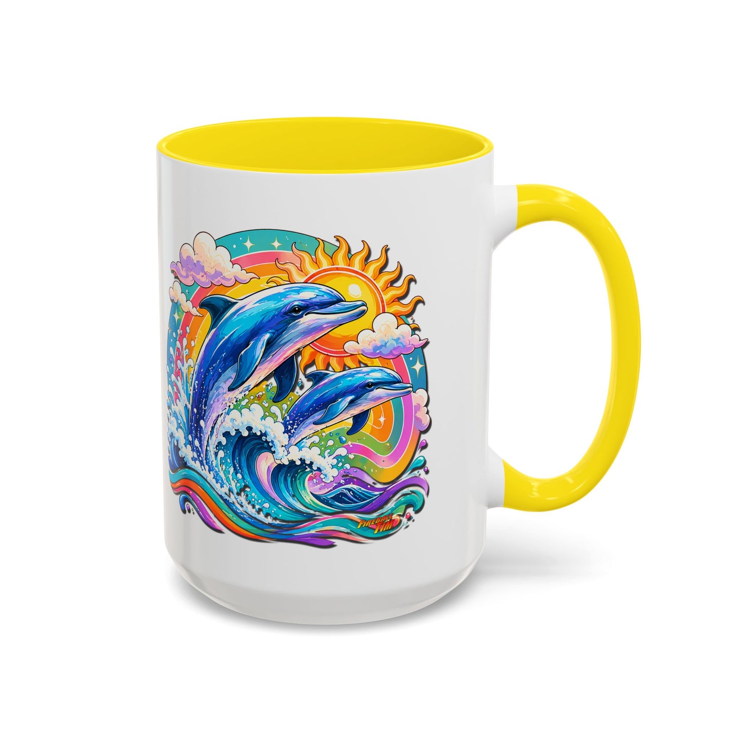 DOLPHIN SPLASH 2 Aquarium Series Fireball Art Coffee Mug - 2 Sizes