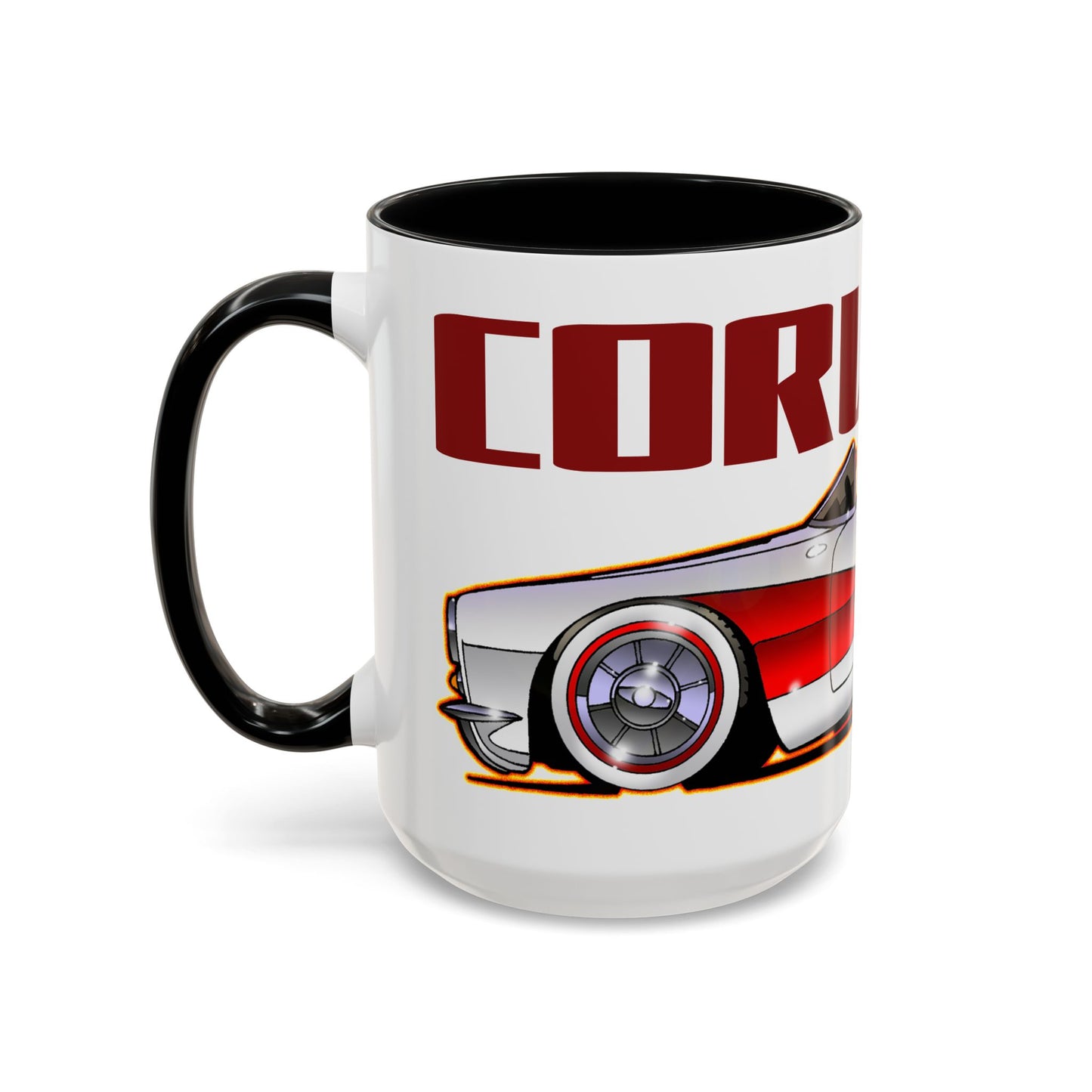 CORVETTE 1957 Collectible Fireball Art Coffee Mug - 2 Sizes