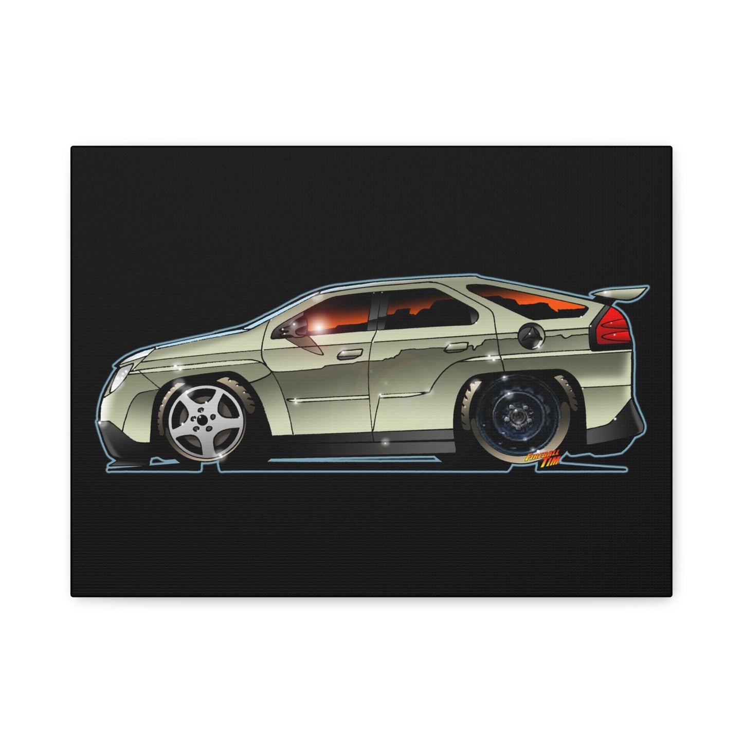 BREAKING BAD Pontiac Aztek Fireball Art Canvas Wall Print