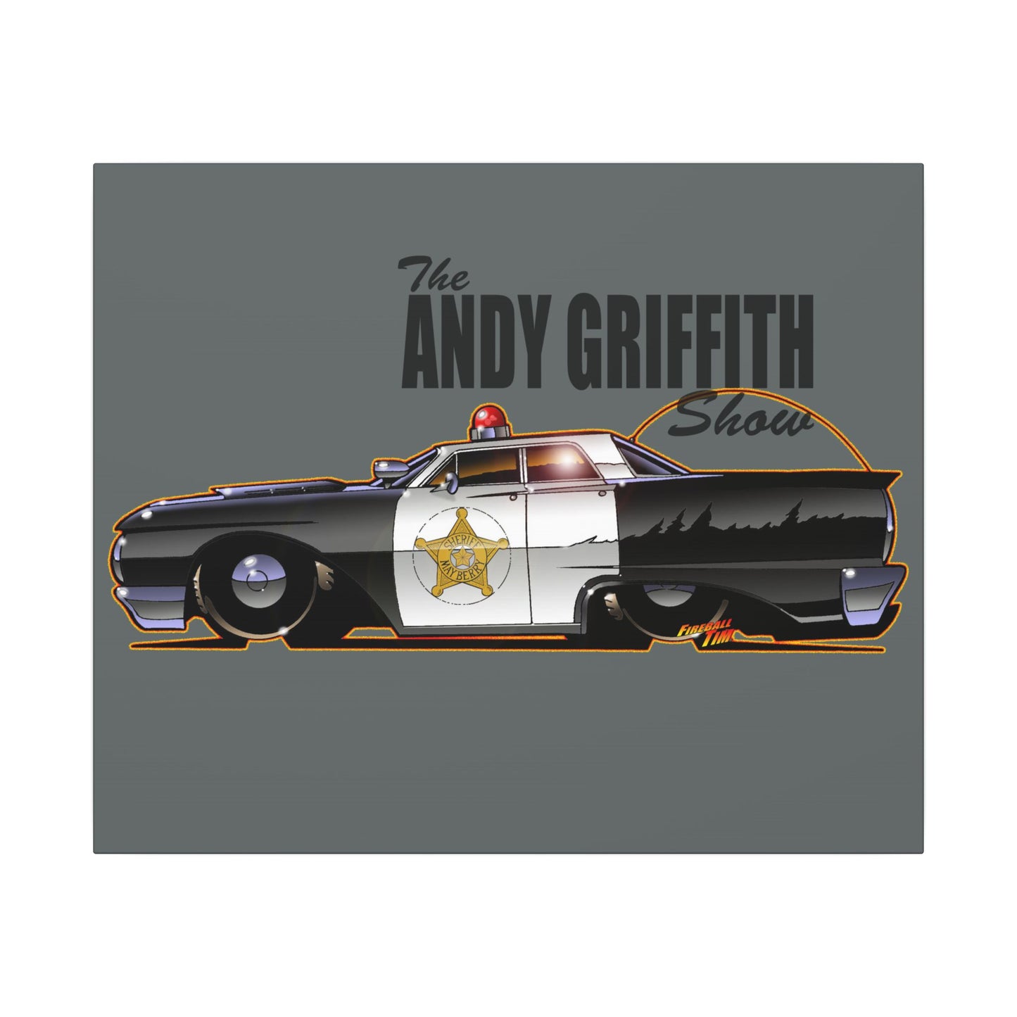 ANDY GRIFFITH SHOW 1963 Ford Galaxie Police Patrol Car Canvas Art Print - 11x14