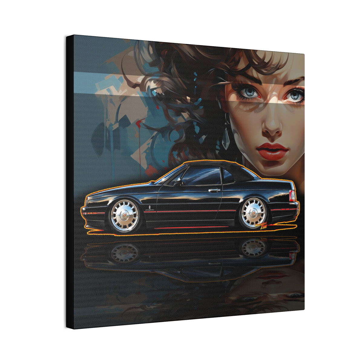 CADILLAC ALLANTE Collectible Fireball Art Canvas Stretched Print