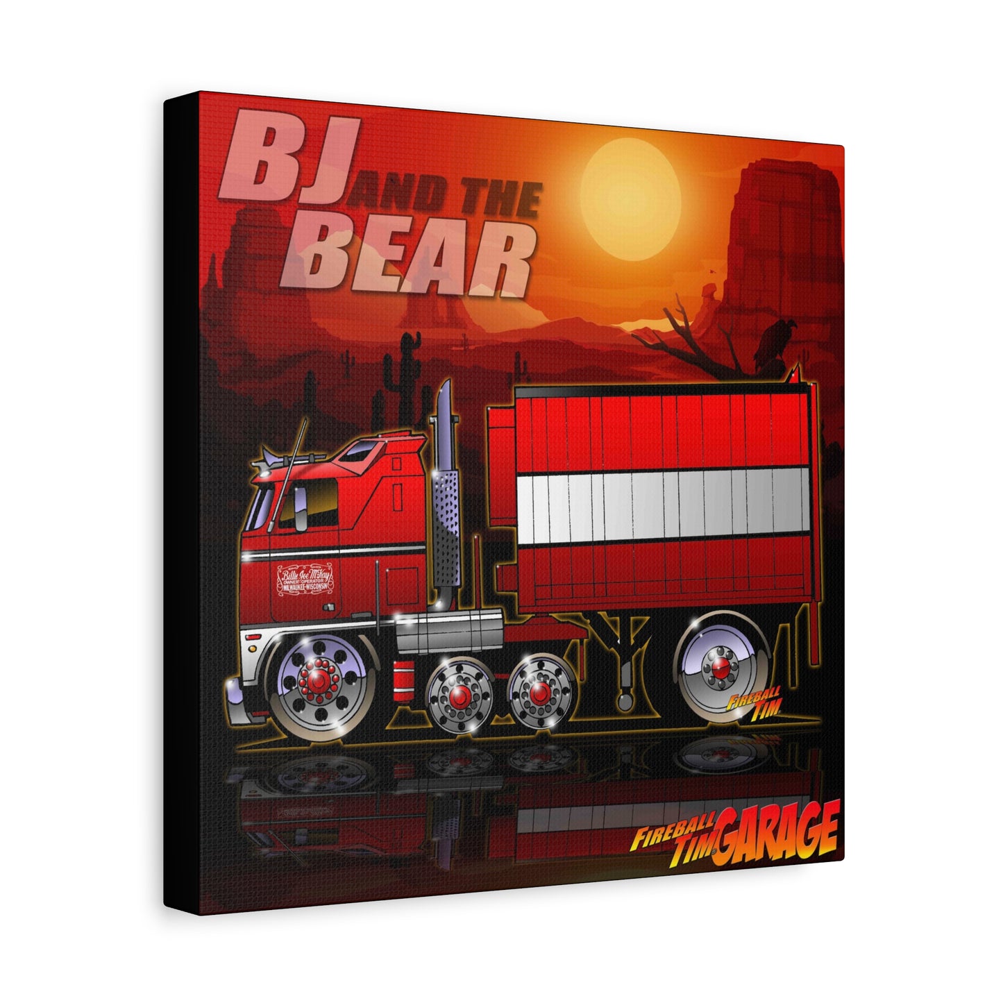 BJ AND THE BEAR TV Show Semi Truck Canvas Art Wall Print - 2 Sizes