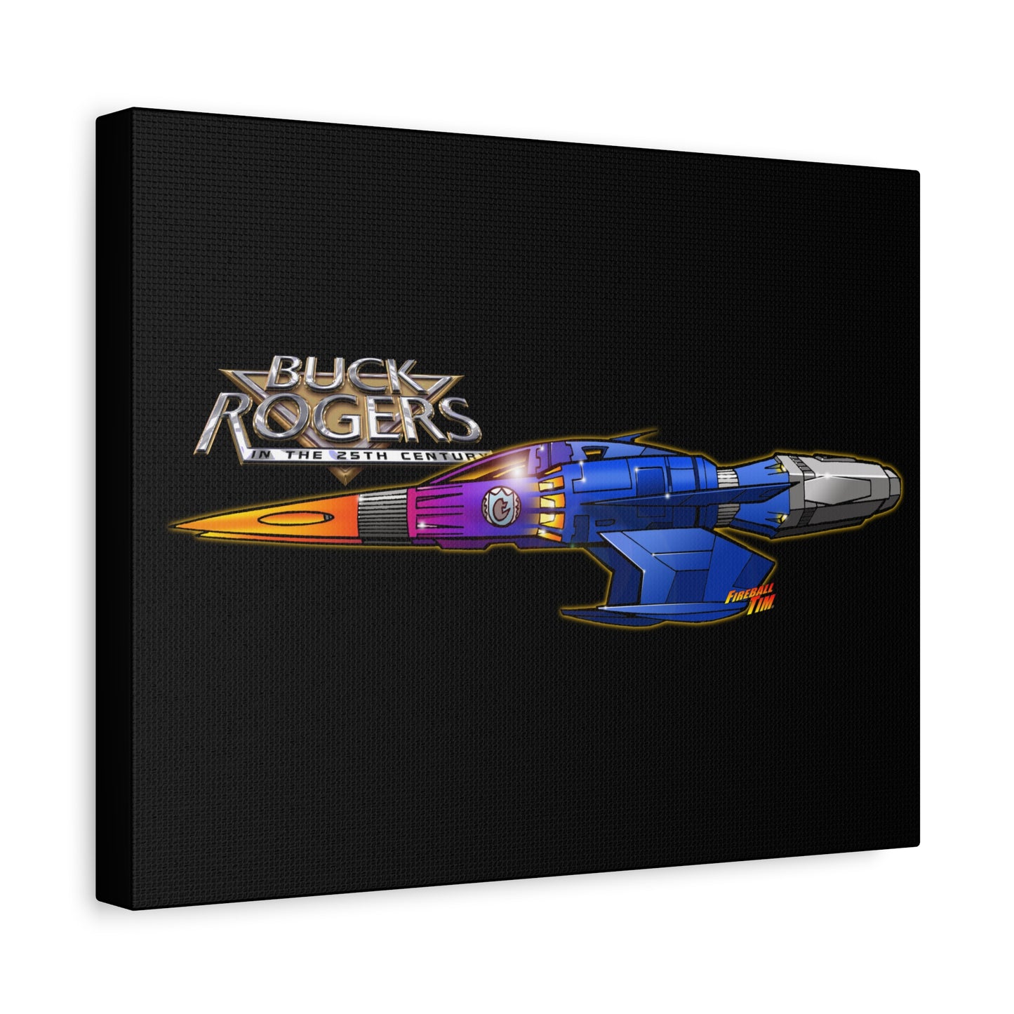 BUCK ROGERS Hot Rod Starfighter Spaceship Canvas Art Wall Print - 11x14