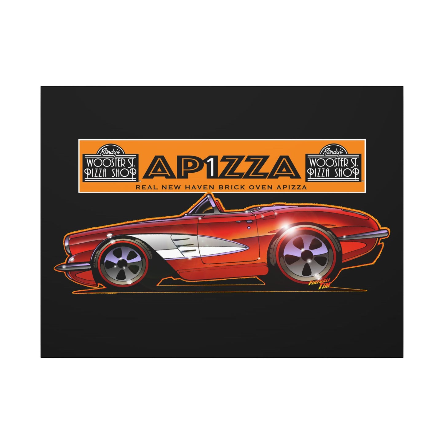 CORVETTE 1958 APIZZA 1 Fireball Art Canvas Print