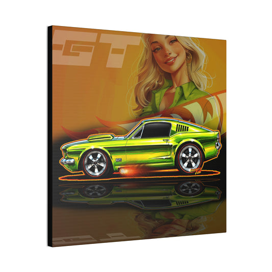 HOT WHEELS Sweet 16 MUSTANG GT Collectible Fireball Art Canvas Stretched Print
