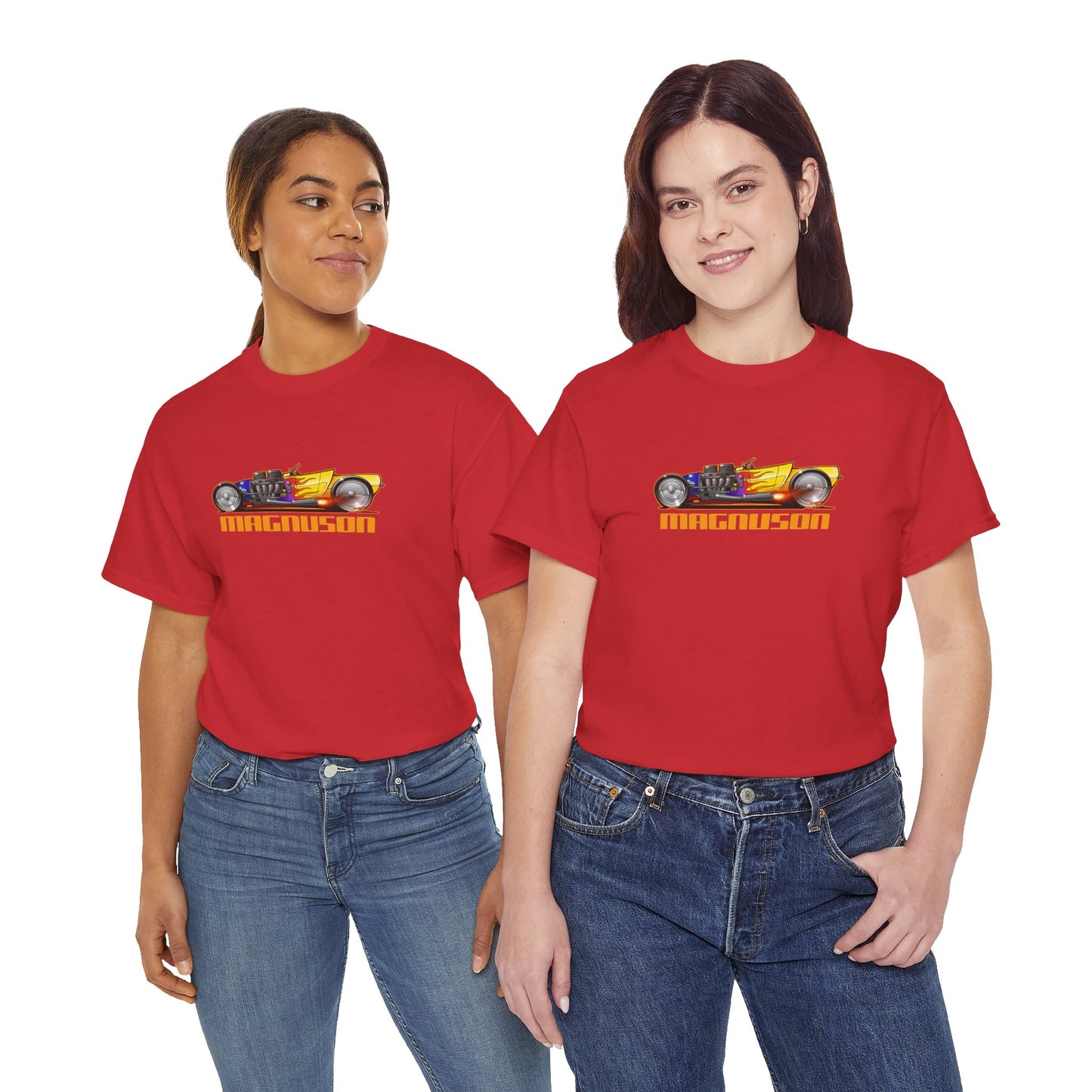 MAGNUSON Track Roadster Hot Rod Fireball Art Tee Shirt - Multiple Colors