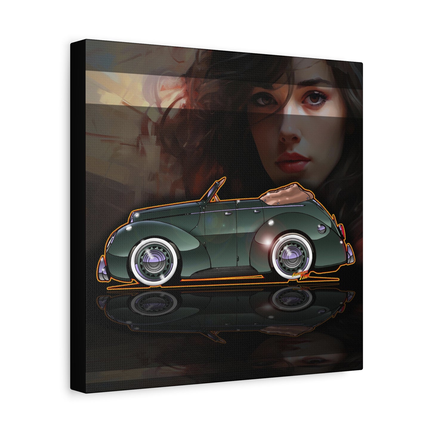 FORD DELUXE 1939 Convertible Fireball Art Canvas Print