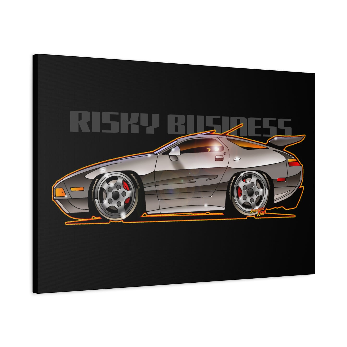 RISKY BUSINESS Porsche 928 Fireball Art Canvas Print - Sizes