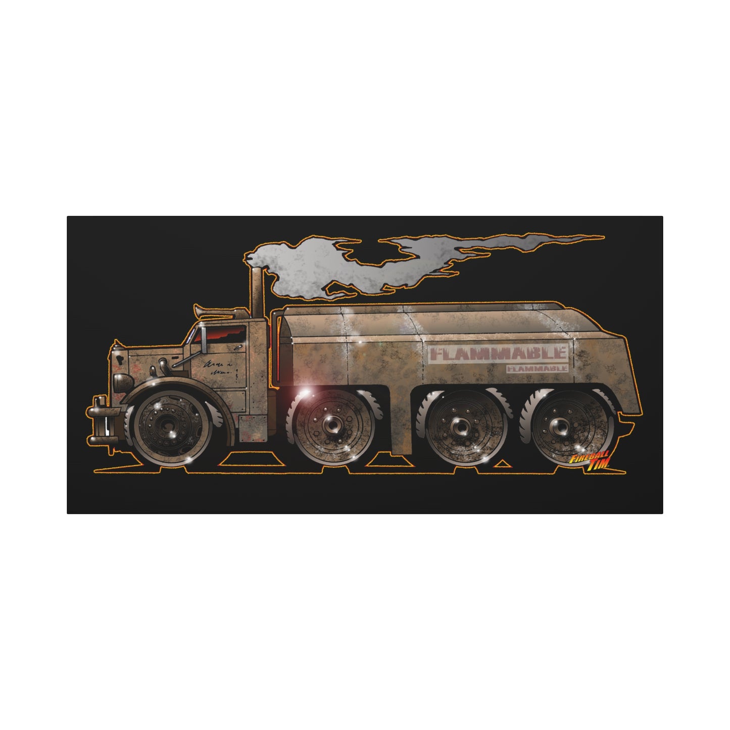 DUEL Killer Movie Truck Fireball Art Canvas Print - Sizes