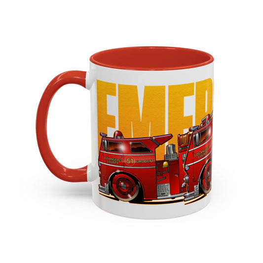 EMERGENCY ENGINE 51 Fire Truck Collectible Art Coffee Mug - 2 Sizes