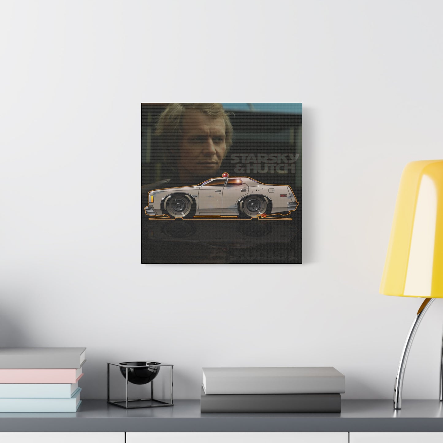STARSKY AND HUTCH Hutchmobile Fireball Art Canvas Wall Print