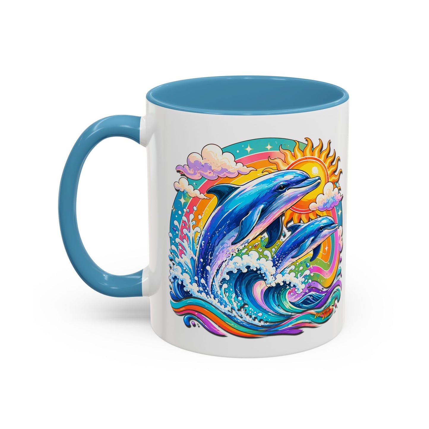 DOLPHIN SPLASH 2 Aquarium Series Fireball Art Coffee Mug - 2 Sizes