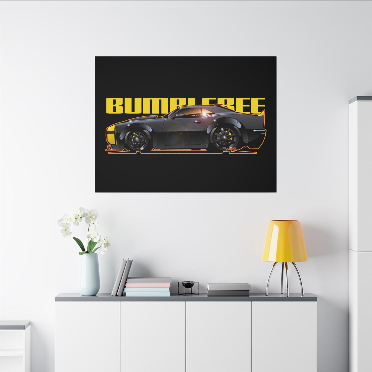 TRANSFORMERS BUMBLEBEE 1967 Camaro Fireball Art Canvas Print