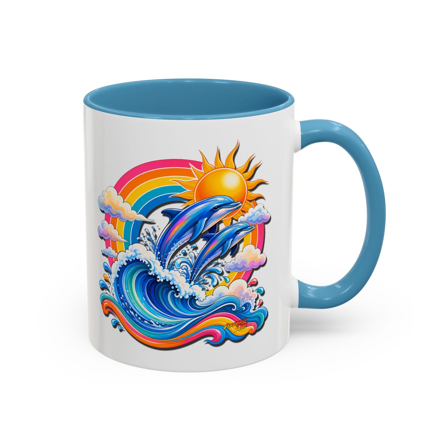 DOLPHIN SPLASH 1 Aquarium Series Fireball Art Coffee Mug - 2 Sizes