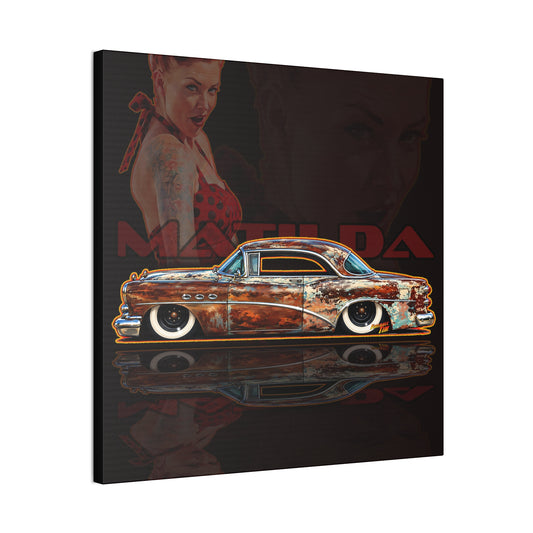 BUICK 1954 KUSTOM SPECIAL Collectible Fireball Art Canvas Stretched Print