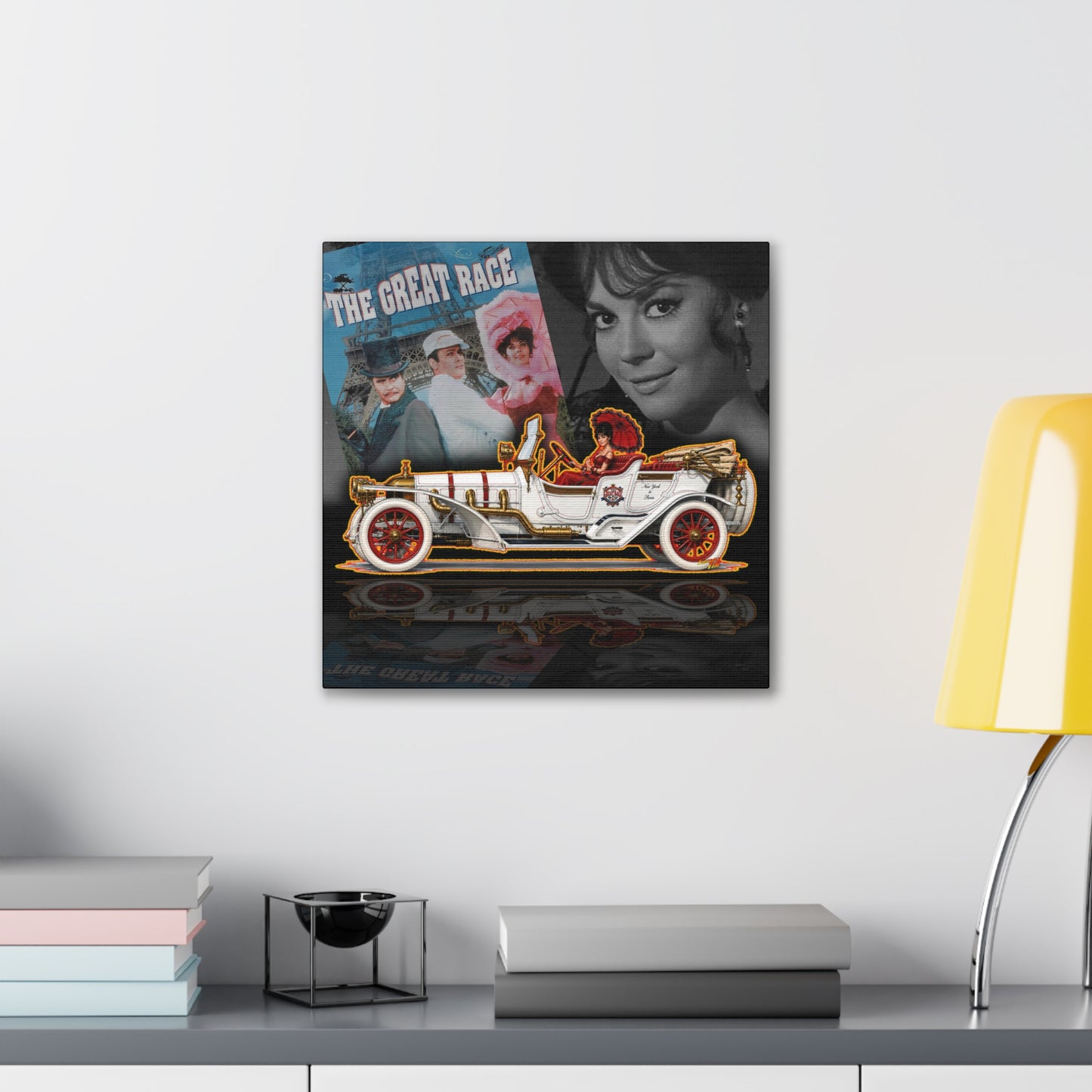 THE GREAT RACE Leslie Special Collectible Fireball Art Canvas Stretched Print