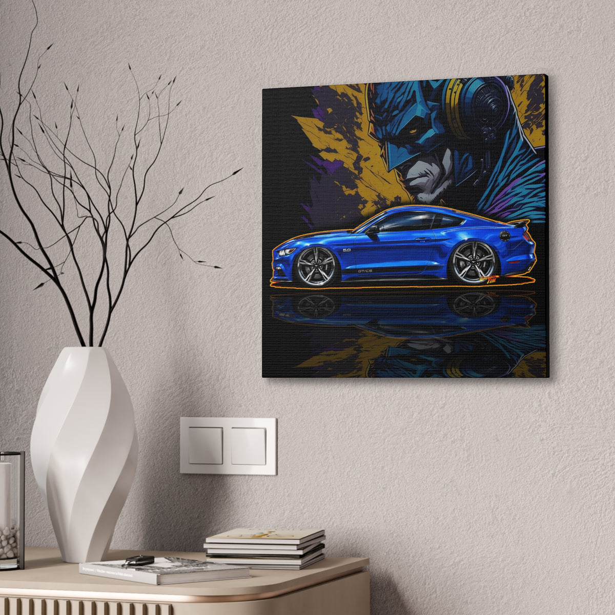 FORD MUSTANG 2017 California Special Collectible Fireball Art Canvas Stretched Print