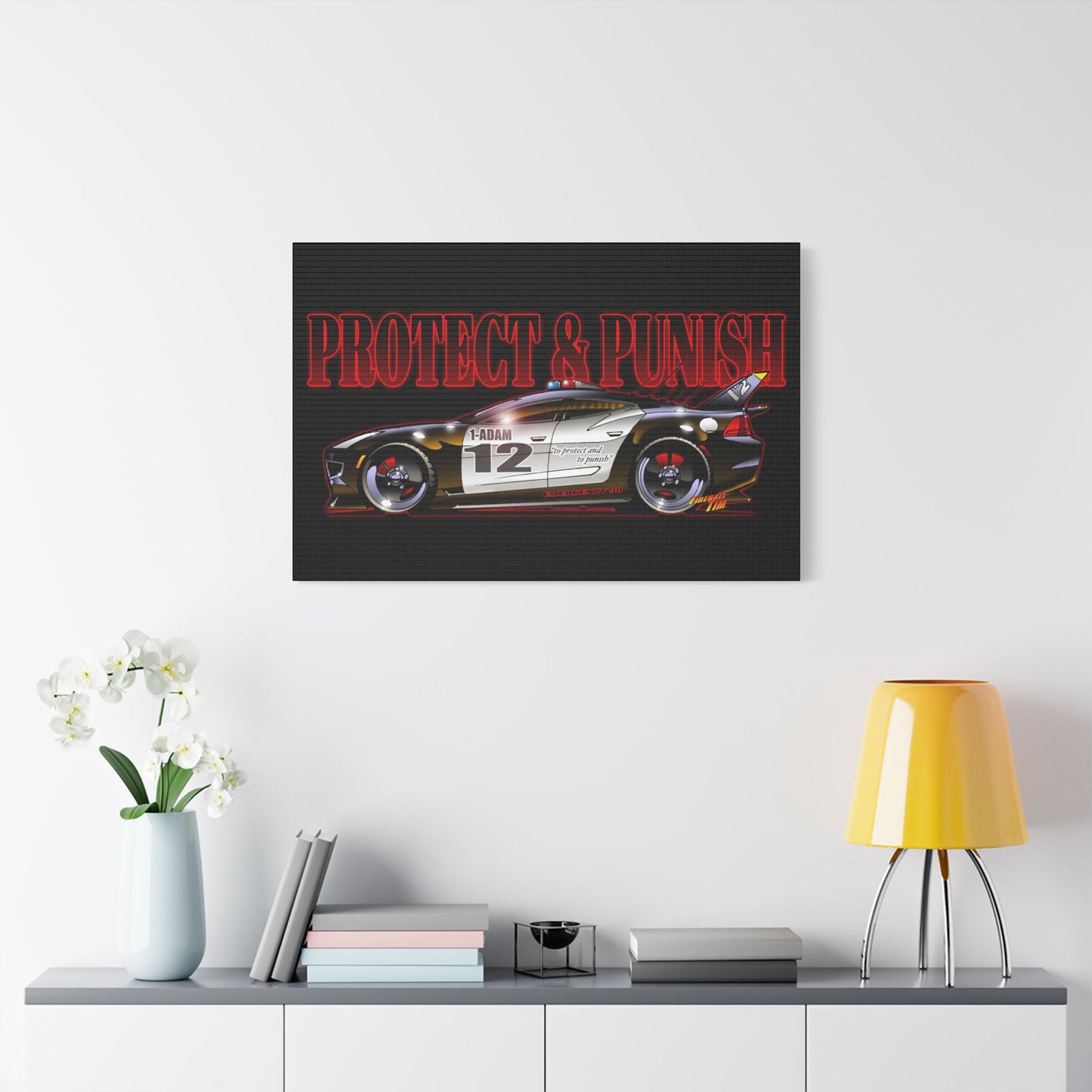 ADAM 12 FISKER KARMA Police Car Canvas Art Print - 11x14