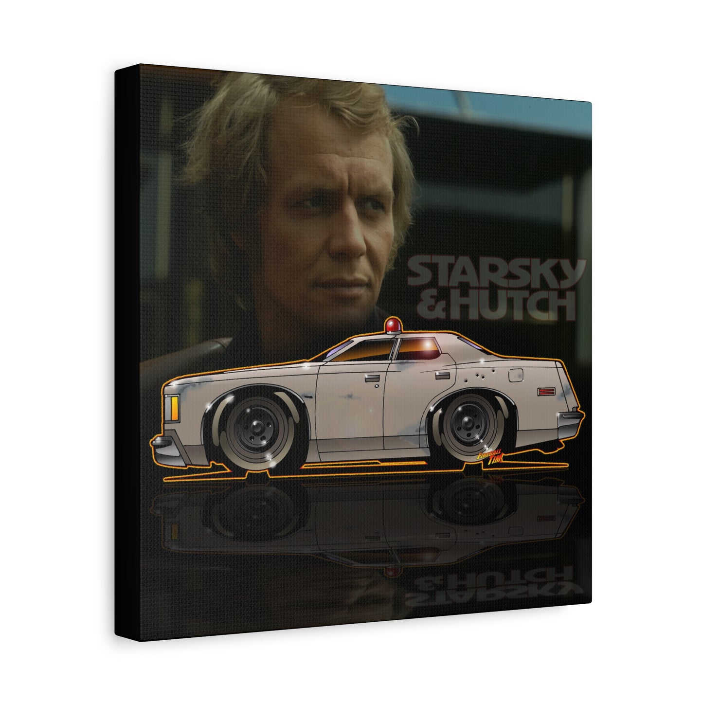 STARSKY AND HUTCH Hutchmobile Fireball Art Canvas Wall Print